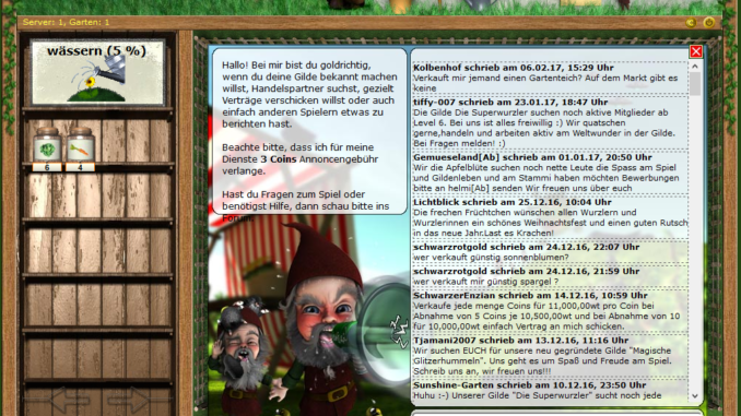 Wurzelimperium: Natürlich kannst du auch Handel mit anderen Spielern treiben oder eine eigene Gilde gründen.