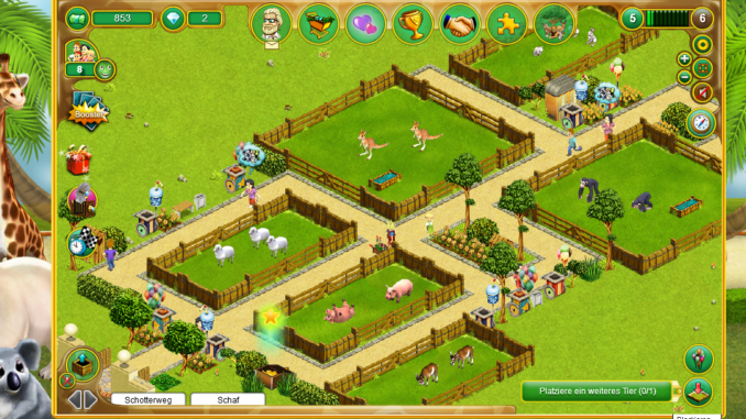 My Free Zoo: Nach und nach errichtest du neue Gehege und kaufst Tiere für deinen eigenen Zoo.